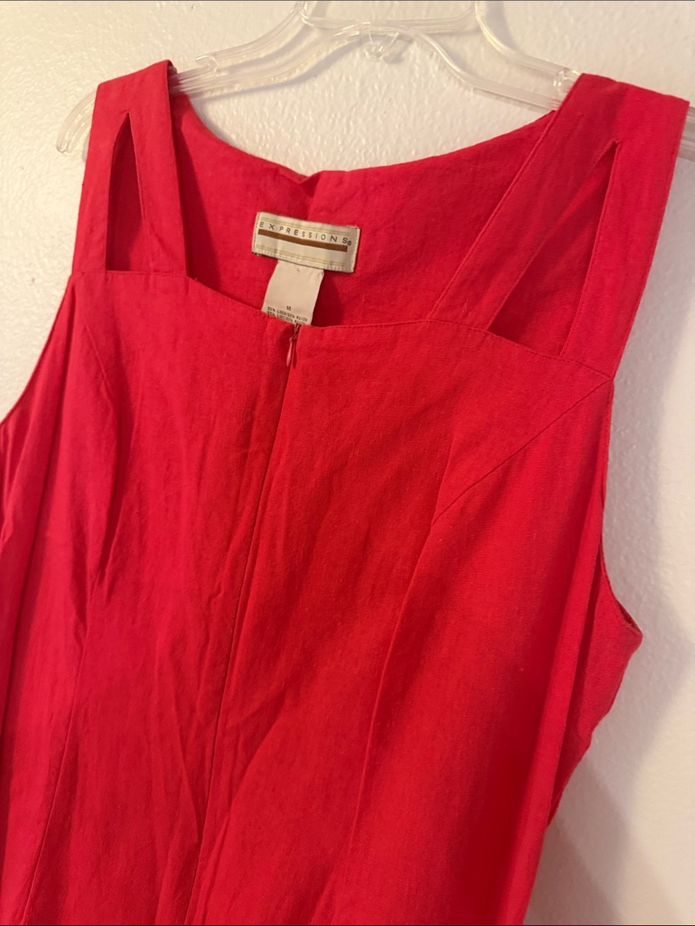 Vintage expressions zip down bust top linen blend